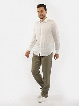 картинка Мужские льняные брюки чинос A PASSION PLAY Comfort Fit, хаки  SQ77502 в мультибрендовом интернет-магазине 5КармаNов
