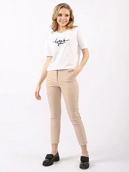 картинка Брюки SLIM EQmoda, бежевые  SQ71891 в мультибрендовом интернет-магазине 5КармаNов