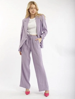 картинка Льняные брюки COMFORT EQmoda, фиолетовые  SQ74942 в мультибрендовом интернет-магазине 5КармаNов