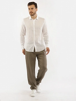 картинка Мужские льняные брюки A PASSION PLAY Comfort Fit, коричневые  SQ77504 в мультибрендовом интернет-магазине 5КармаNов