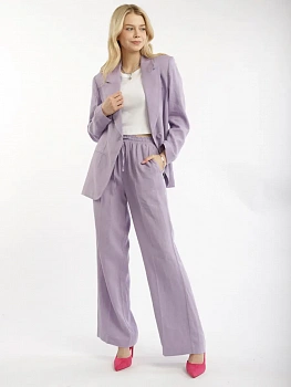 картинка Льняной пиджак EQmoda, фиолетовый  SQ74938 в мультибрендовом интернет-магазине 5КармаNов