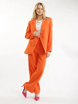 картинка Льняные брюки COMFORT EQmoda, оранжевые  SQ74943 в мультибрендовом интернет-магазине 5КармаNов